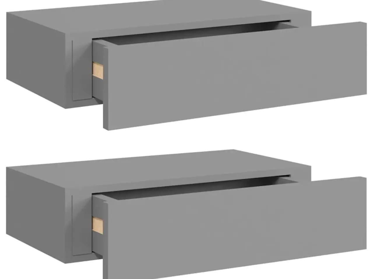 Billede 2 - Væghylder med skuffer 2 stk. 40x23,5x10 cm MDF grå