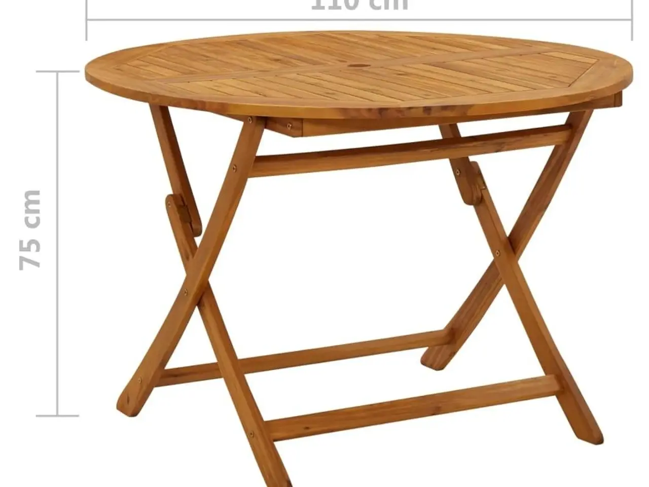 Billede 8 - Foldbart havebord i massivt akacietræ - 110 cm