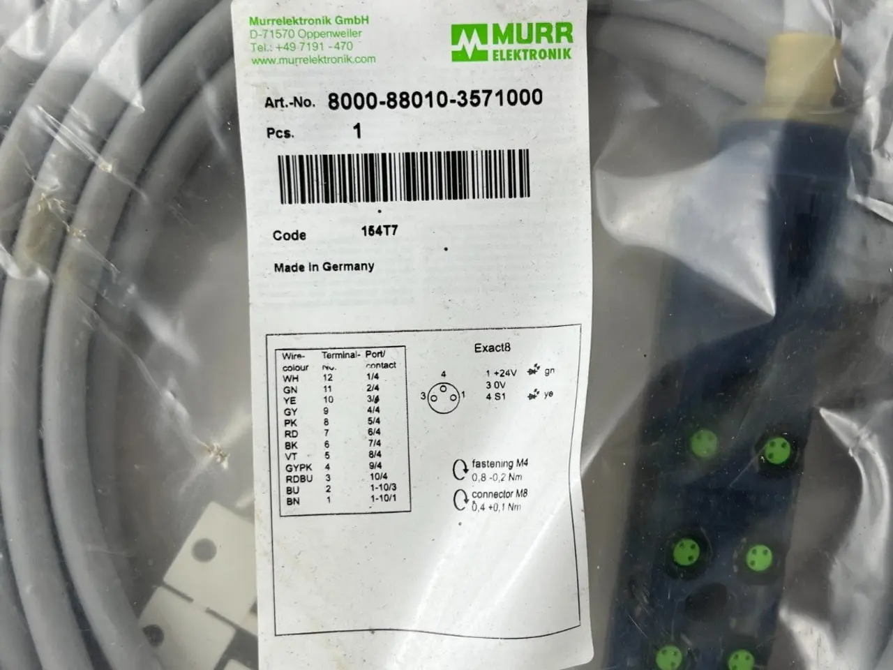 Billede 4 - Murr Elektronik 8000-88010-3571000 Exact8 M8 kabel