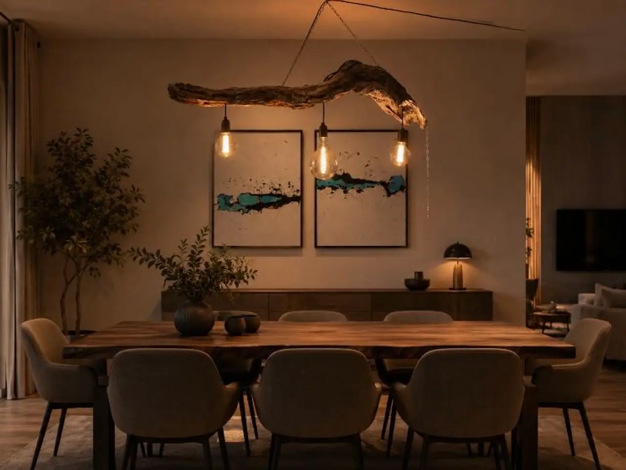 Billede 1 - Loftlampe af Drivtømmer 