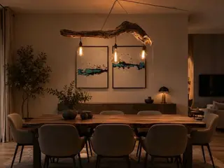 Loftlampe af Drivtømmer
