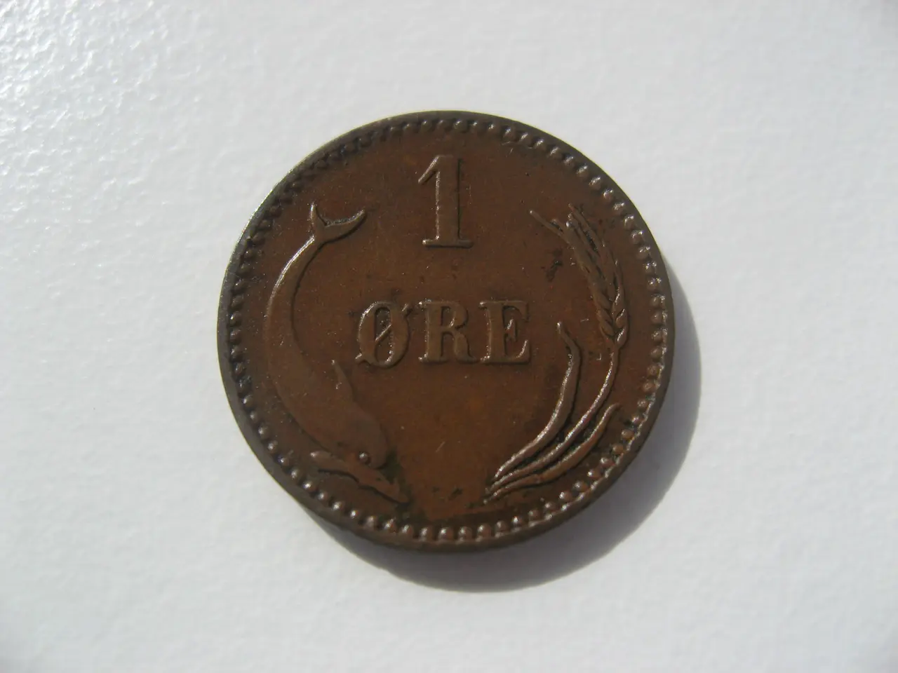 Billede 2 - Flot delfin 1 øre 1887, bedre årstal
