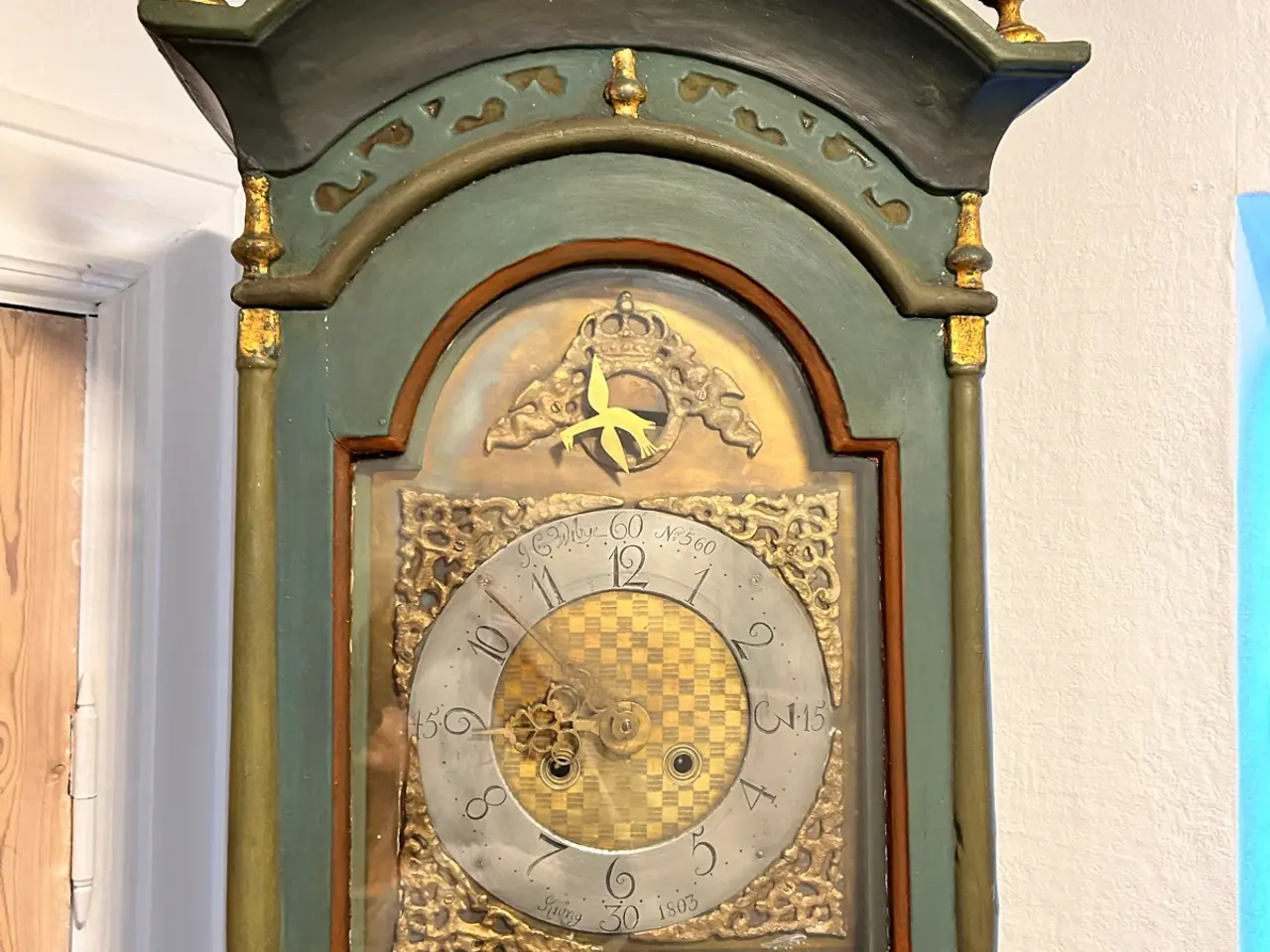 Billede 9 - Unikt fynsk Køng standur (år 1803) af urmager J.C.