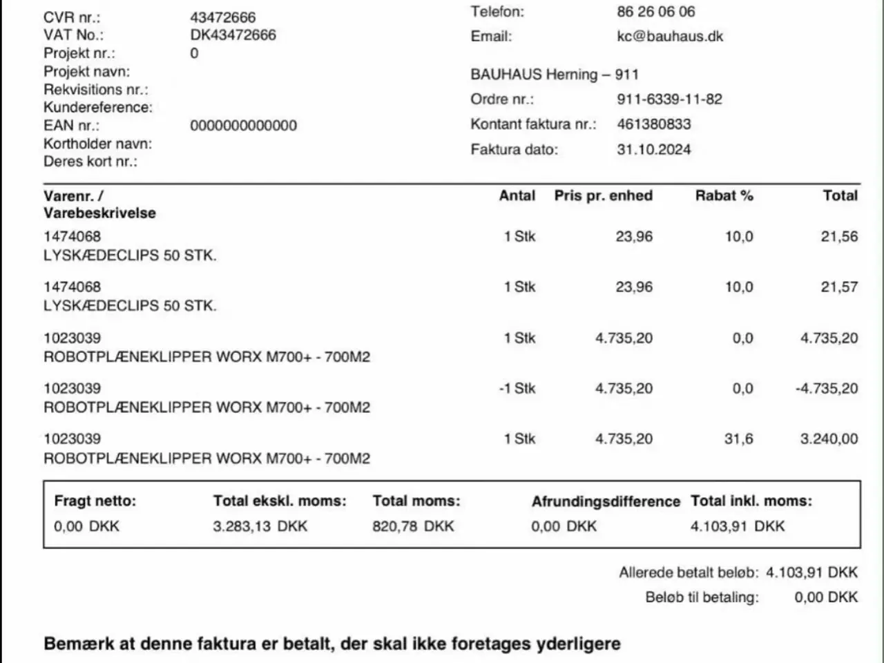 Billede 3 - Robotplæneklipper Worx Landroid M700+ (700m2)
