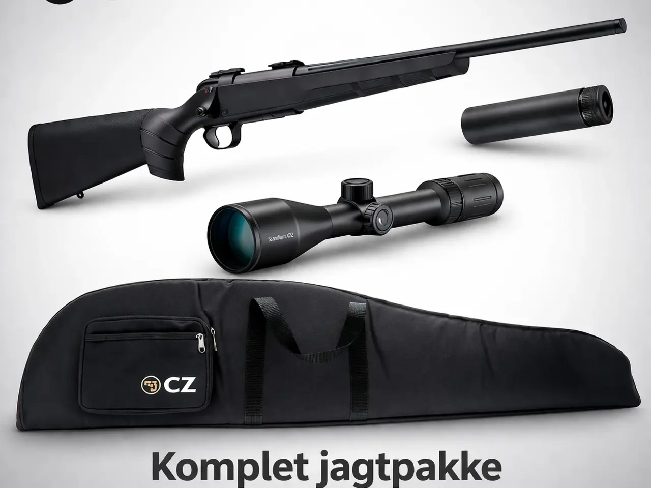 Billede 1 - CZ 457 salonriffelpakke med kikkert / lyddæmper kal. 22 eller 17 hmr-17 HMR