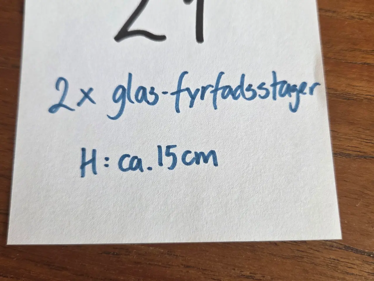 Billede 4 - 2 stk. Fyrfadsstager i glas med dekoration, 15cm