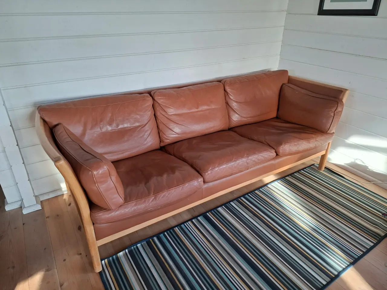Billede 4 - Sofagruppe i læder 3 + 2 Pers.