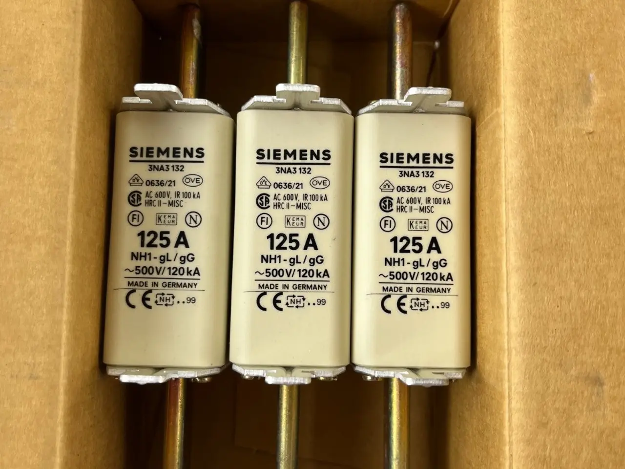 Billede 1 - Siemens 3NA3 132 NH1 Fuse 125A 500V gL/gG LV HRC