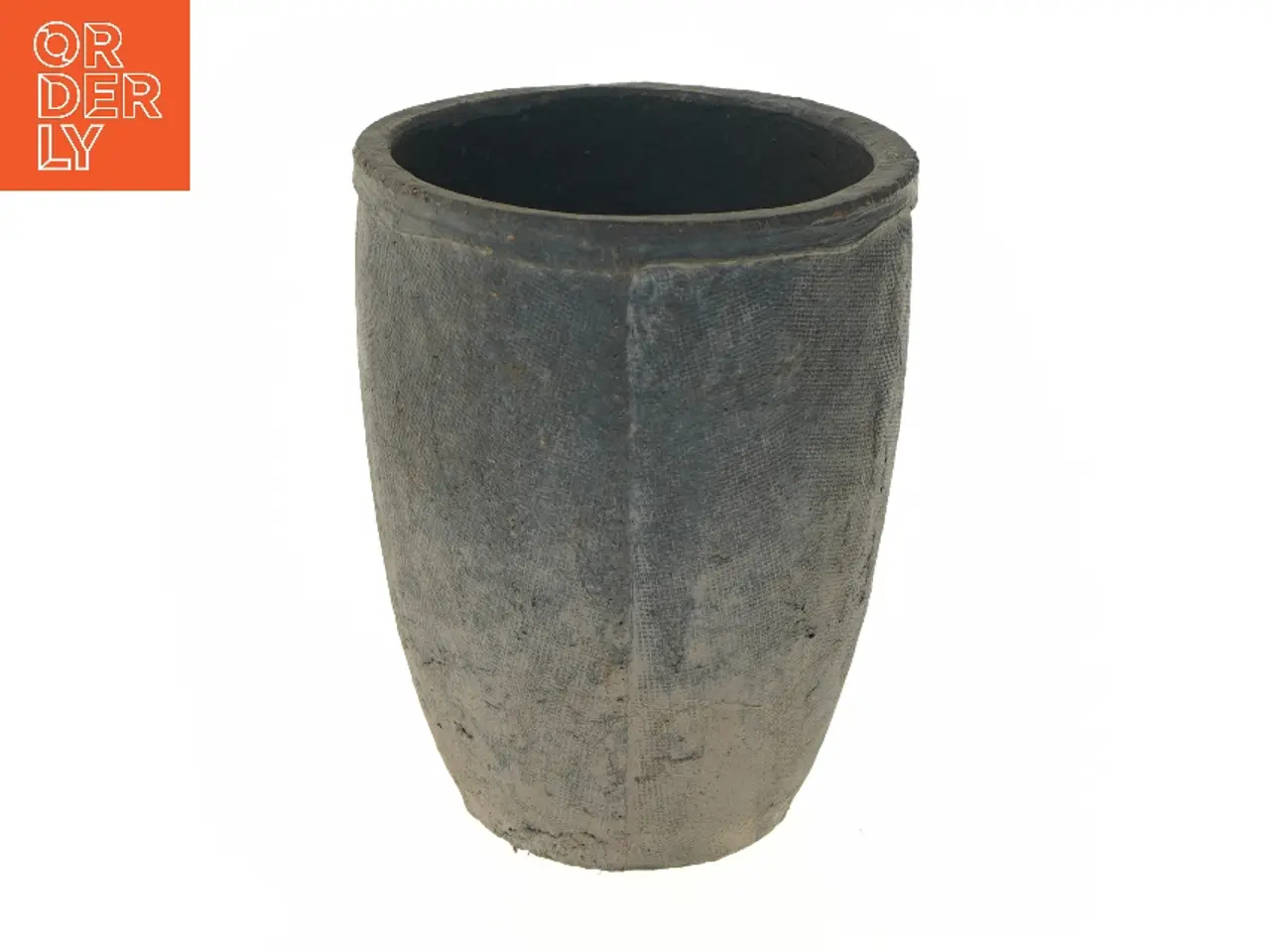 Billede 1 - Blomstervase i metal (str. Ø 14 cm længde 18 cm)