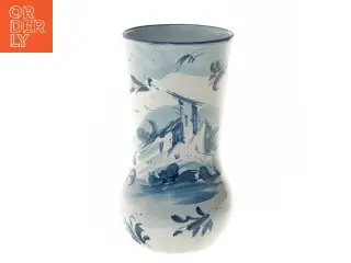 Blå og hvid vase (str. 21 cm)