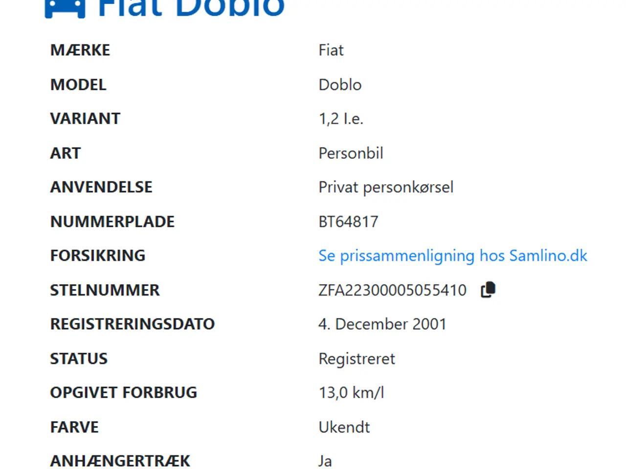 Billede 6 - Fiat Doblò - Billig bil - Næste syn.: 02-09-2027