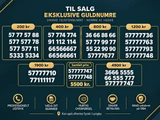 Guldnummer 📱 Eksklusive guldnumre
