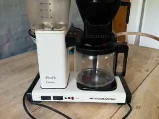 Hvid mokkamaster, dobbelt switch knap.