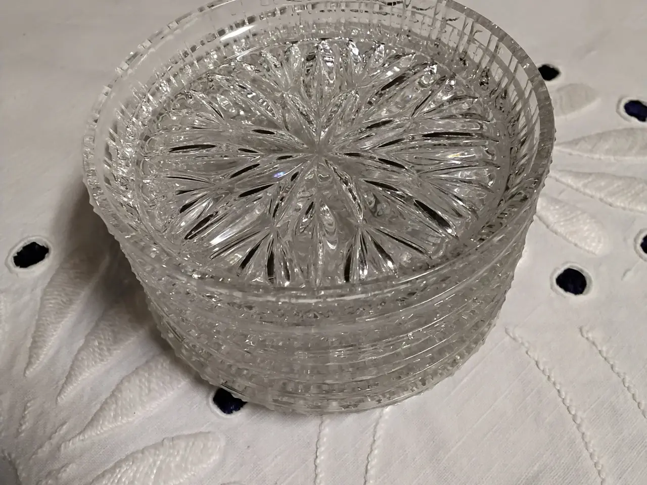 Billede 2 - 6 stk coasters / glasbakker i klar glas - Ø 7,5 cm