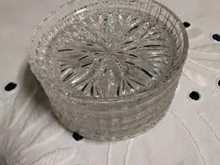 6 stk coasters / glasbakker i klar glas - Ø 7,5 cm