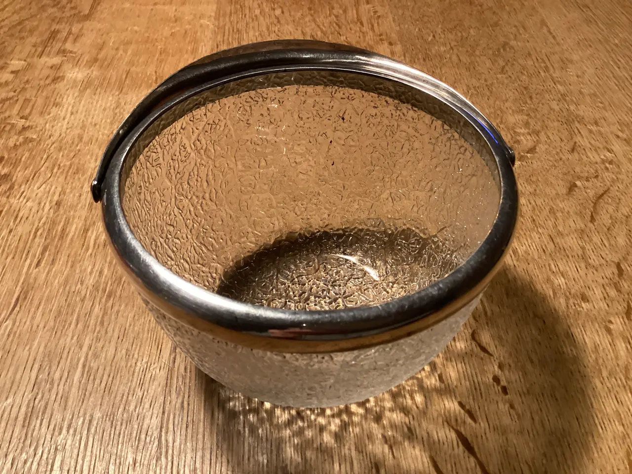 Billede 3 - Kandisskål Frostet Glas m/årstal 1921 i hank