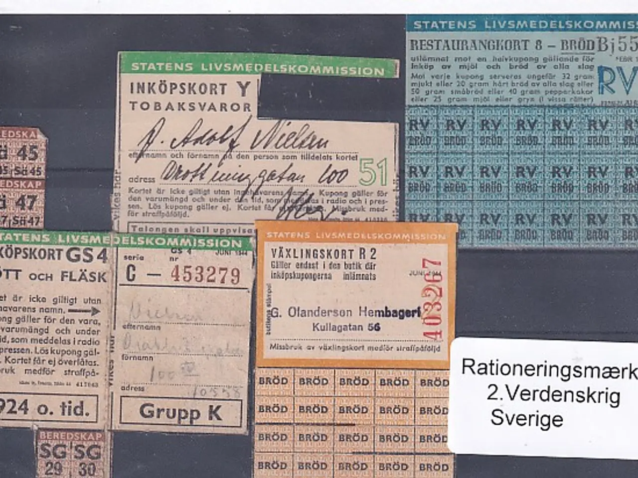 Billede 1 - Rationeringsmærker - 2. Verdenskrig - Sverige