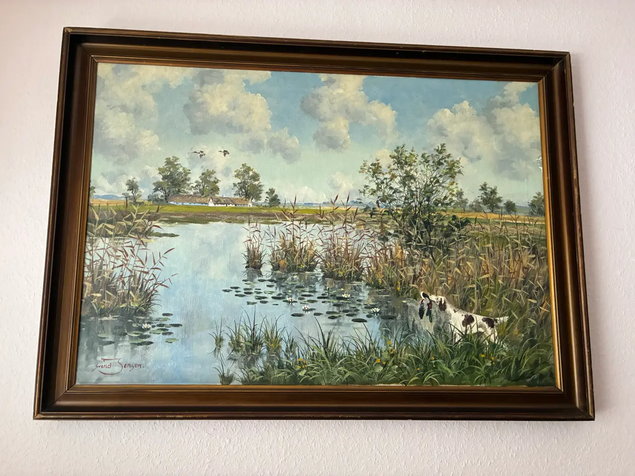 Billede 1 - SVEND JENSEN. olie på lærred, "jagthund", signeret
