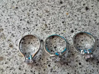 Sølv fingerringe med diamant lignende sten
