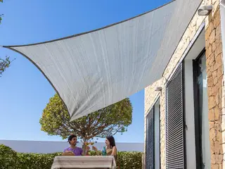 Rektangulært skyggesejl 3 × 4 m - Reshad, grå |