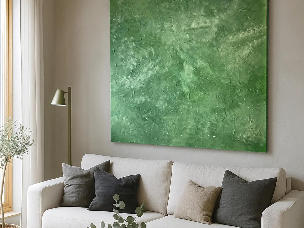 Billede 2 - Stort maleri 145 x 145 cm (Gratis levering)