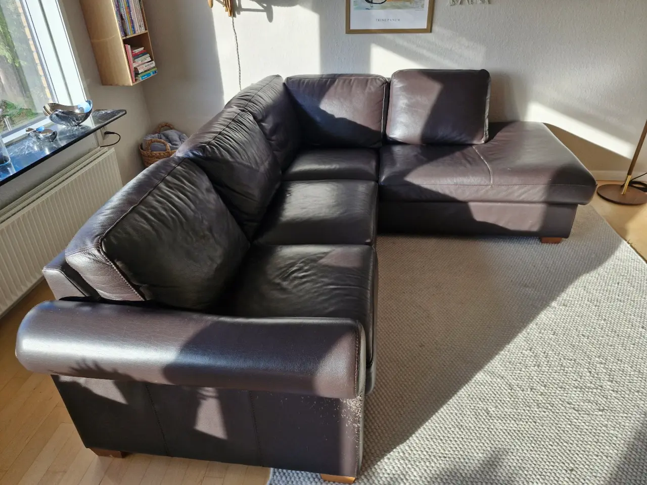 Billede 3 - Lædersofa med chaiselong