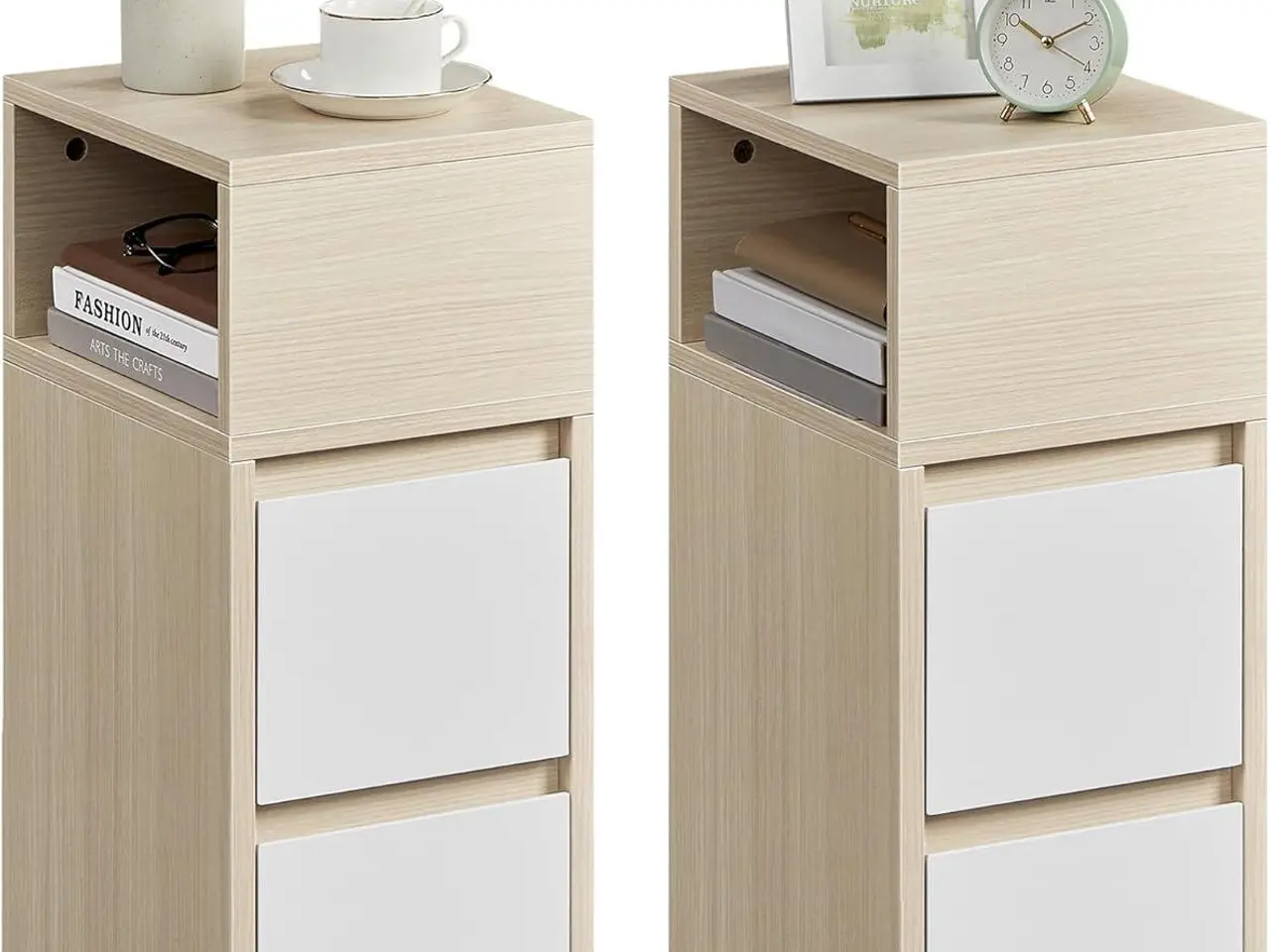 Billede 1 - Smalle sengeborde KAILYN - 2 stk. - naturbeige/Cloud White