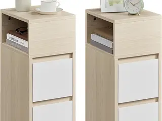 Smalle sengeborde KAILYN - 2 stk. - naturbeige/Cloud White