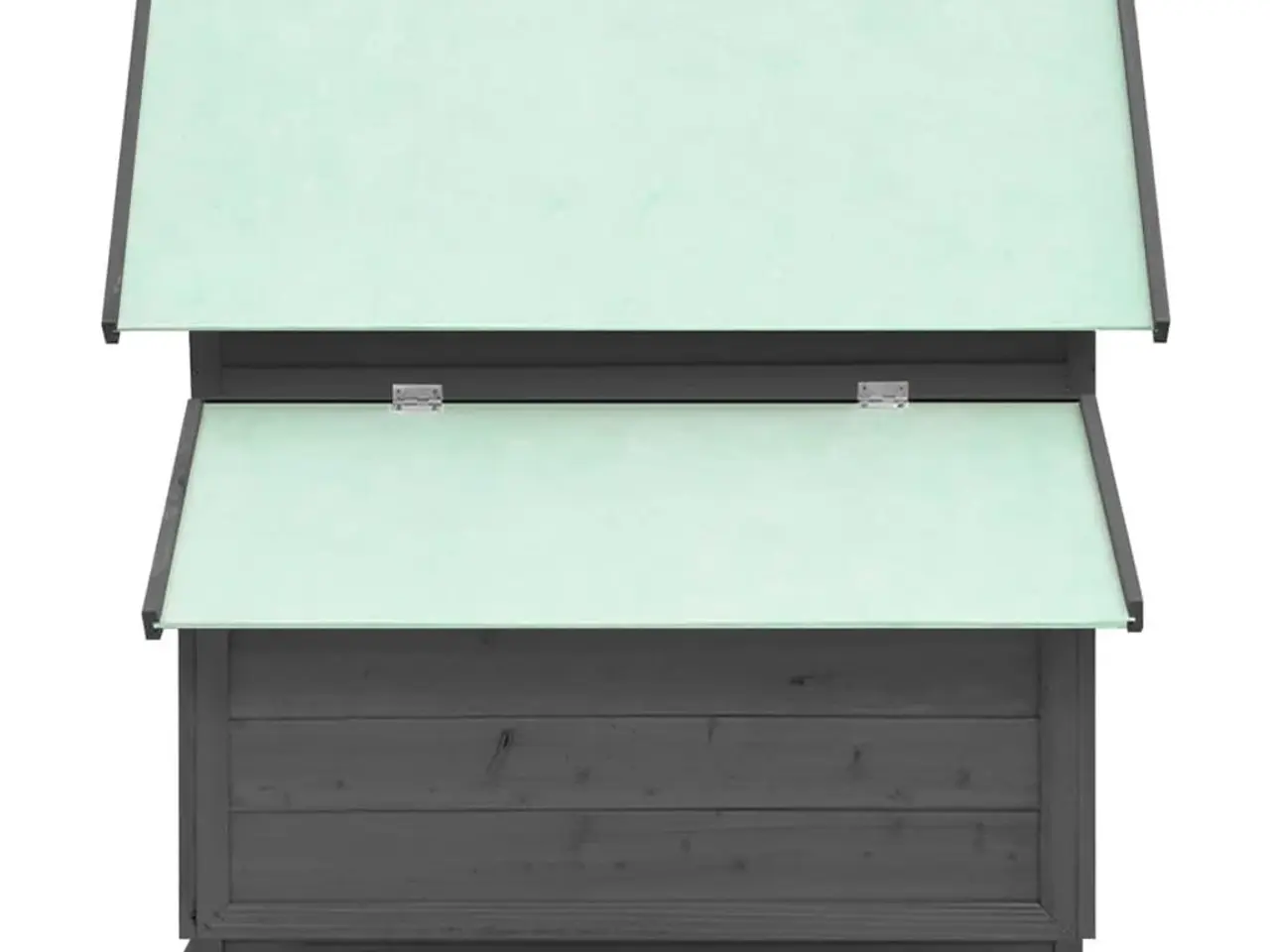 Billede 4 - Hønsehus 150x96x110 cm massivt grantræ grå og hvid