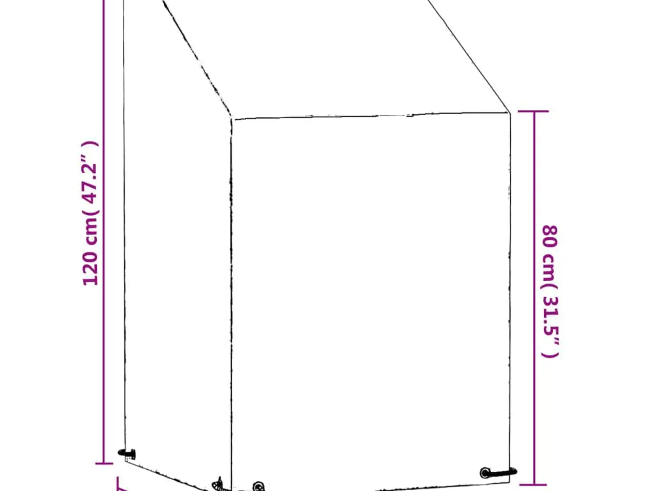 Billede 8 - Møbelovertræk til havestole 65 x 65 x 80/120 cm - sort