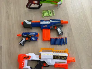 3 stk Nerf pistoler