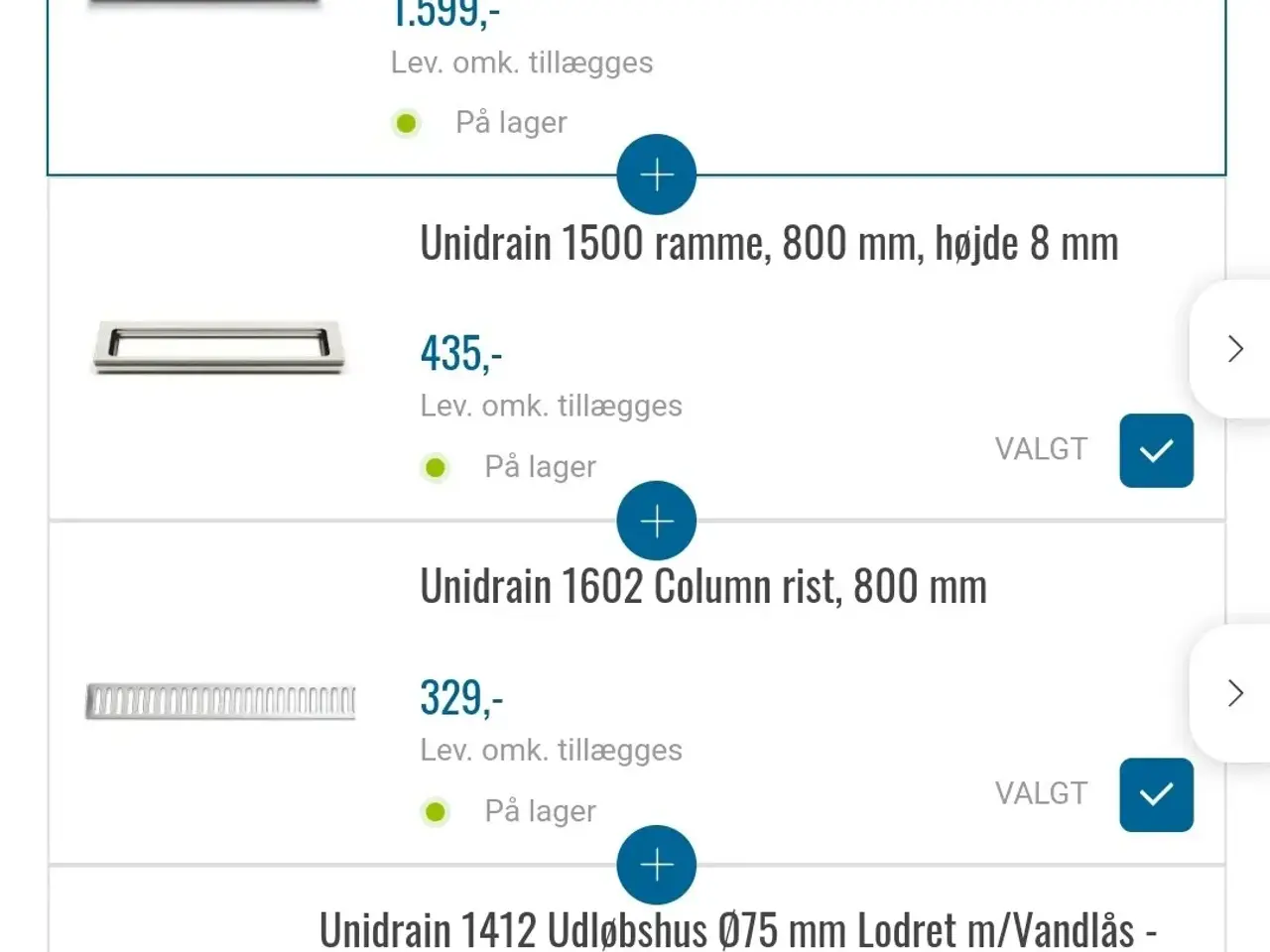 Billede 4 - Komplet Unidrain 800 mm afløbsrende