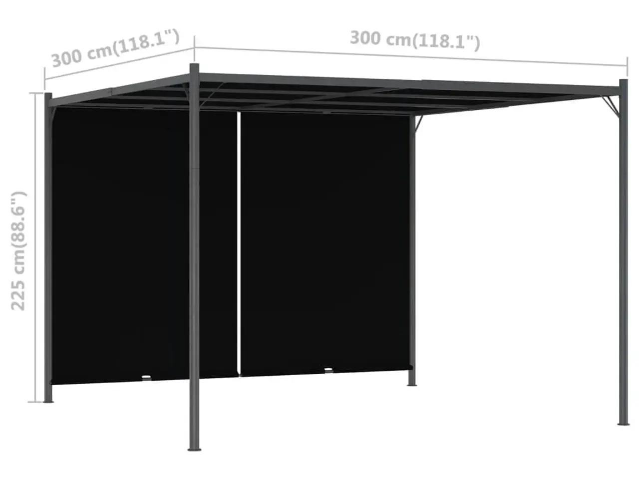 Billede 7 - Pergola med tilbagetrækkeligt tag 3 x 3 m - antracitgrå