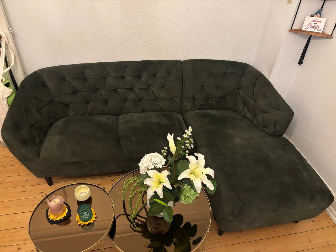 Billede 1 - Smuk grøn veloursofa