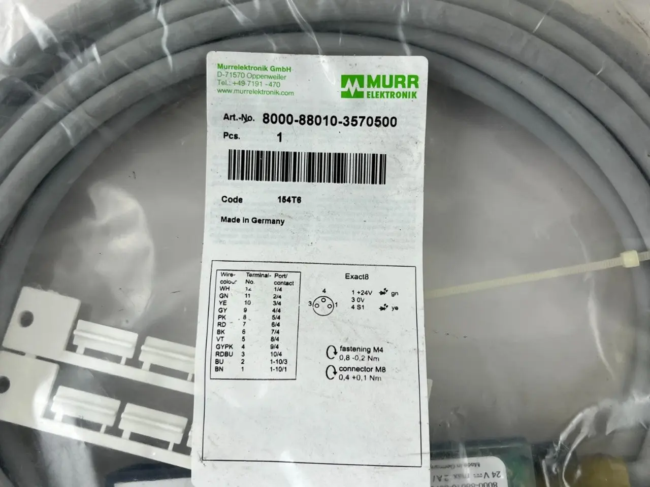 Billede 3 - Murr Elektronik 8000-88010-3570500 Exact8 M8 kabel