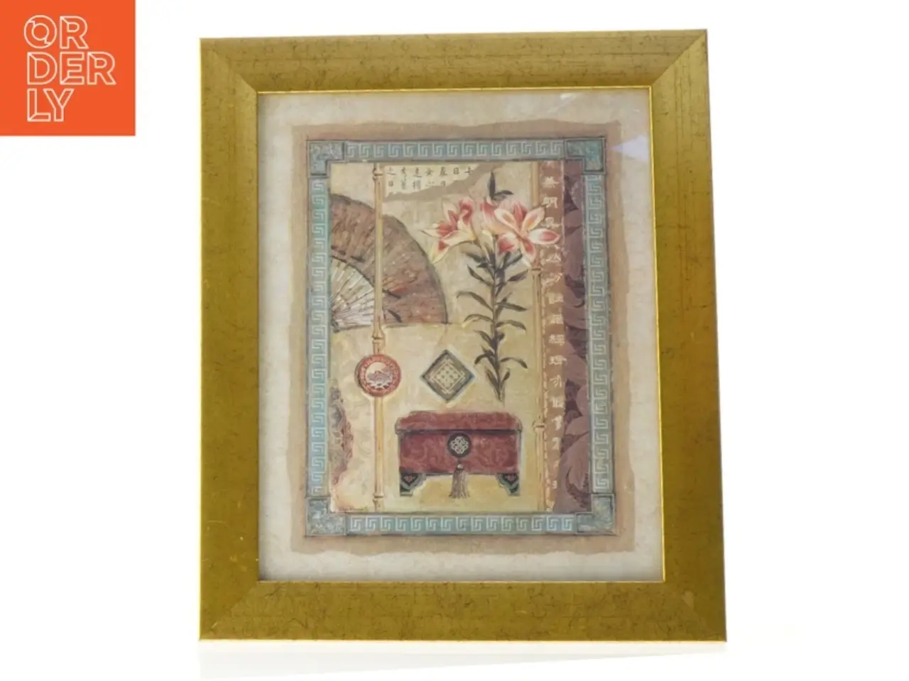 Billede 1 - Indrammet dekorativt tryk (str. 31 x 26 cm)