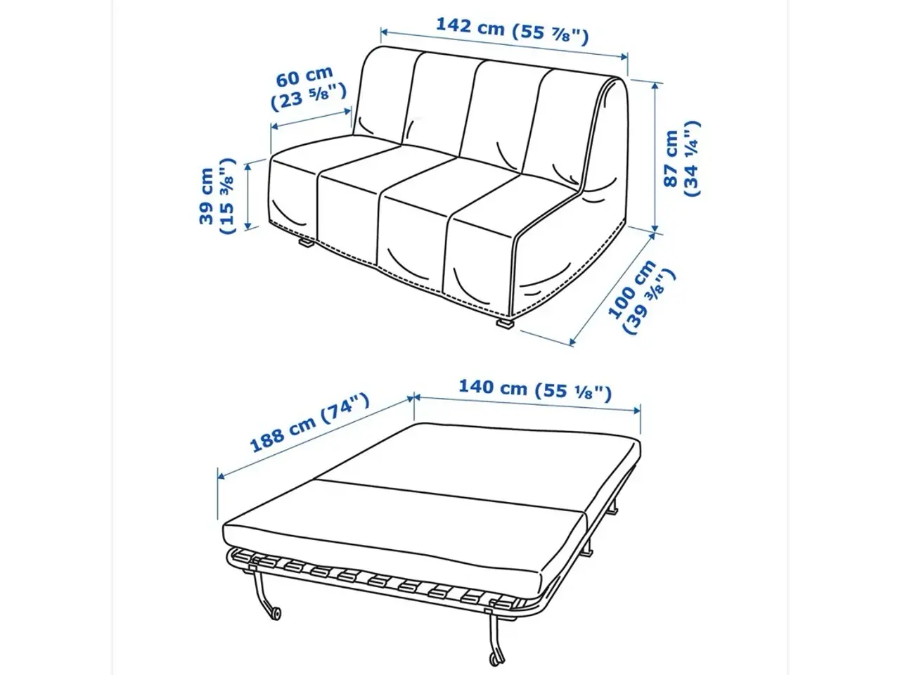 Billede 8 - Sovesofa fra Ikea - Lycksele Lövås i lysegrå