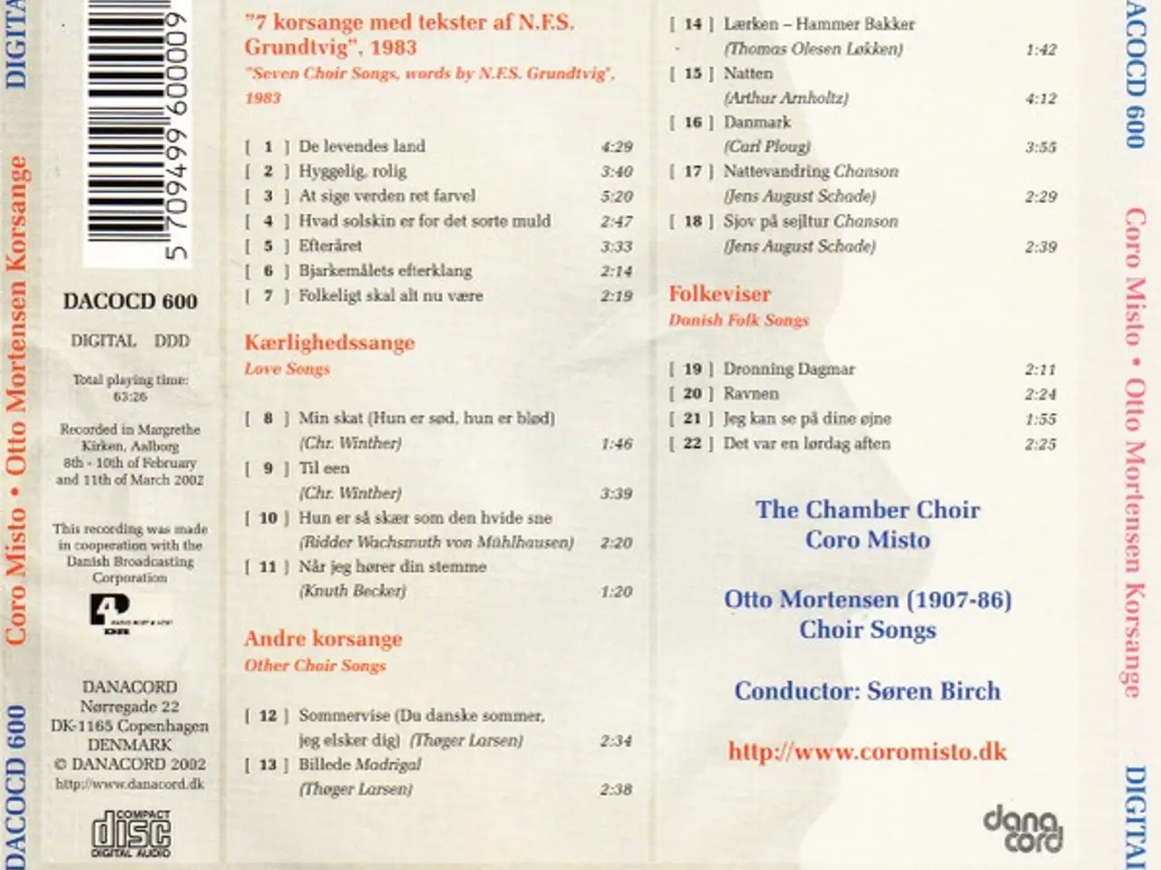 Billede 2 - Otto Mortensen / Coro… – Otto Mortensen… – CD