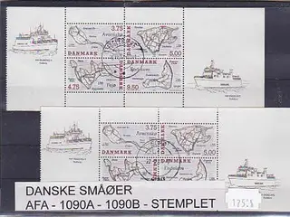Danske Småøer AFA 1090A -1090B Stemplet