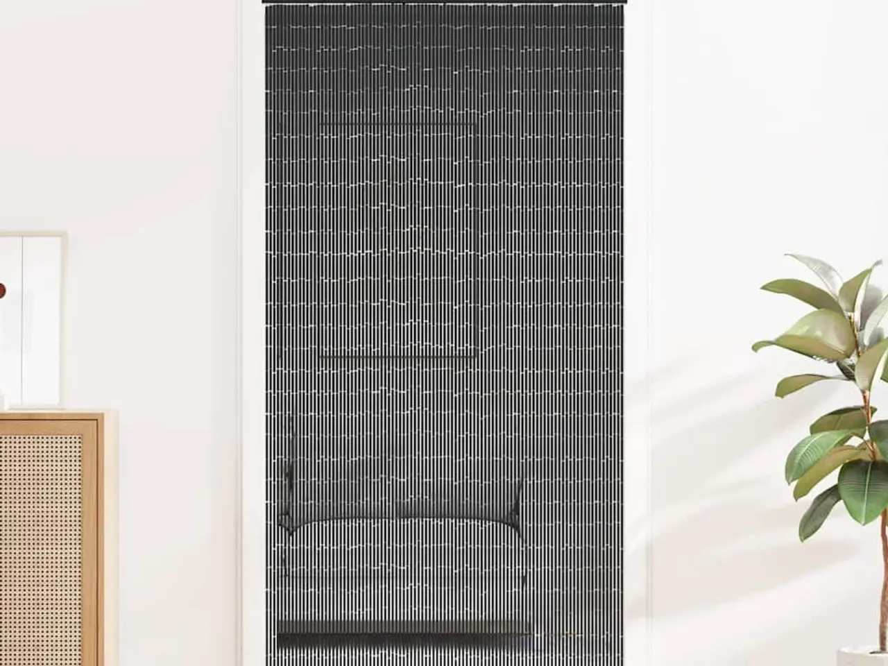 Billede 2 - Insektgardin til døren 90x220 cm bambus mørkegrå