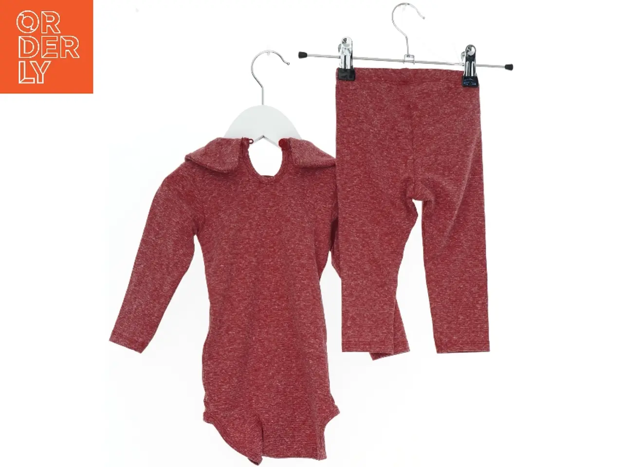Billede 2 - Rødt sæt med bluse og leggings fra Name It (str. 74)