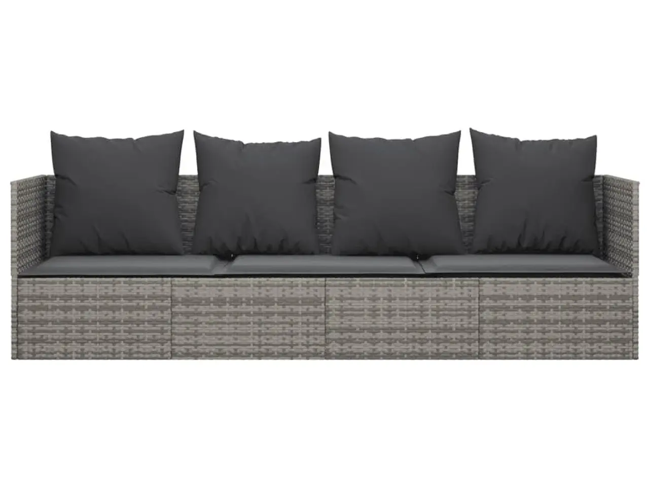 Billede 3 - Udendørs loungesofa i polyrattan med hynder - grå