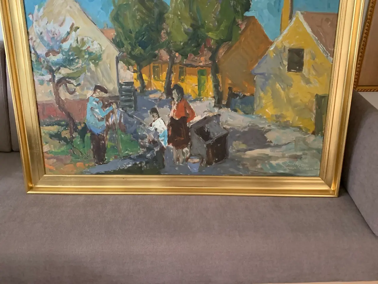Billede 1 - Parti fra Gudhjem. Maleri af Svend Nielsen