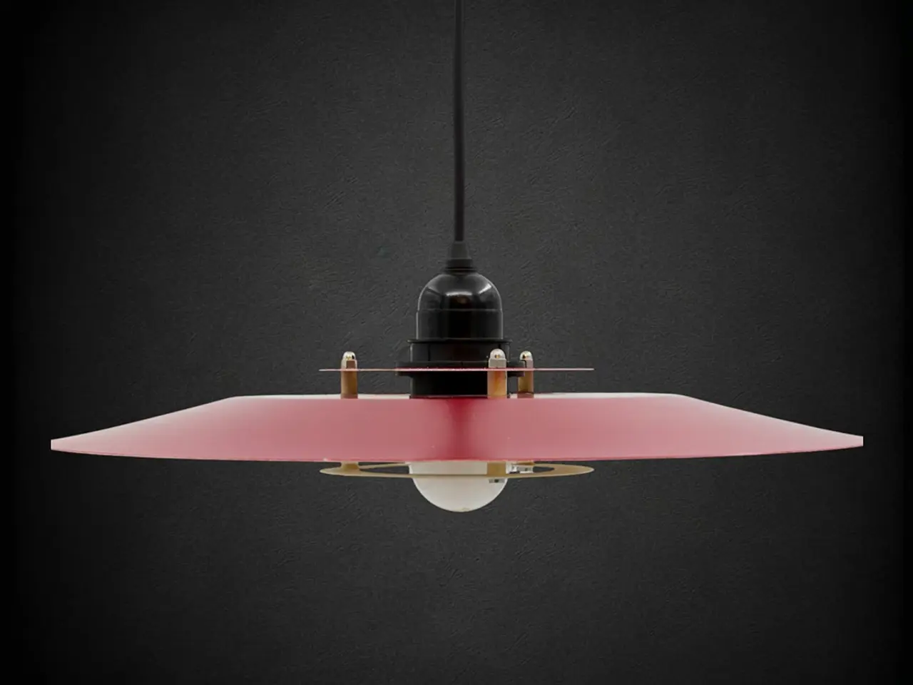 Billede 5 - 1970’er rød loftpendel Ø36 cm – hybrid