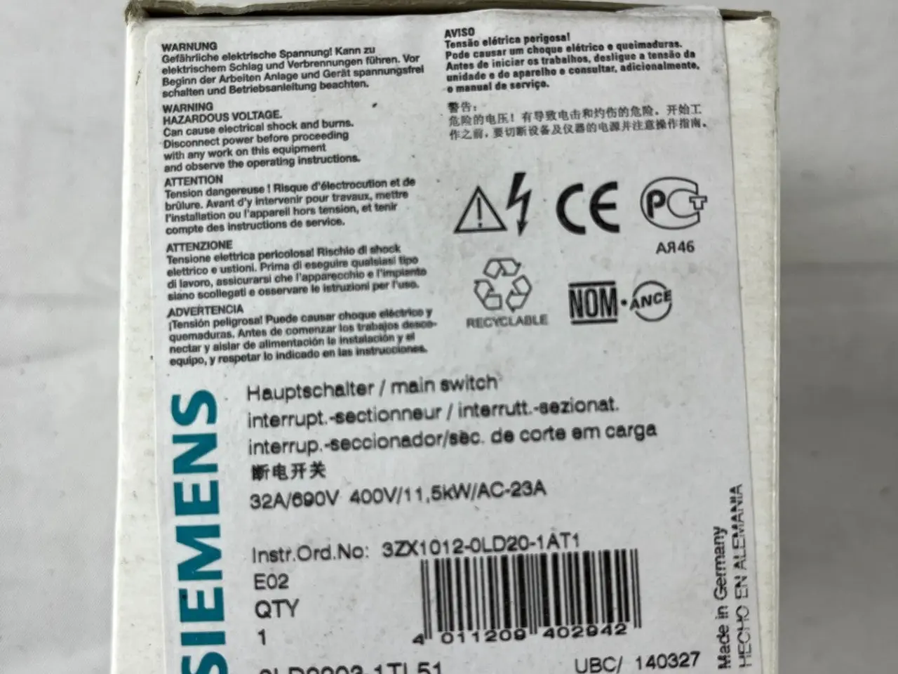 Billede 4 - Siemens 3LD2203-1TL51 Main kontakt Disconnector