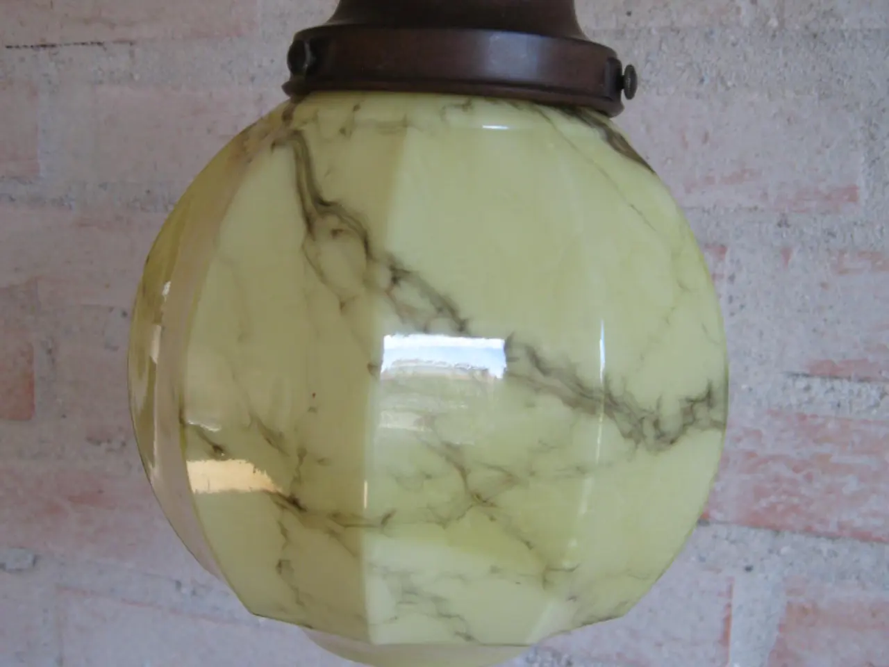 Billede 2 - Vintage pendel i marmoreret glas