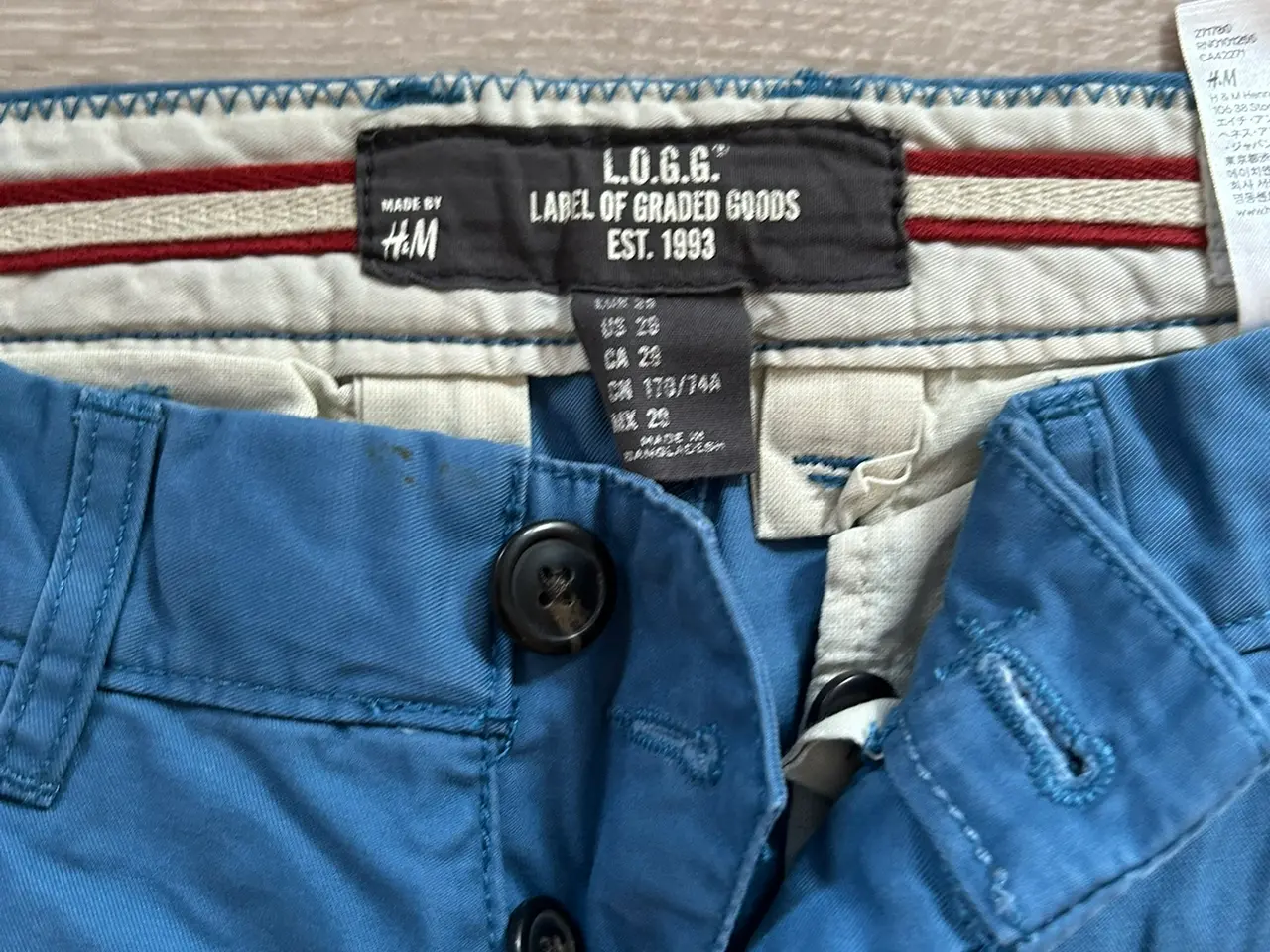 Billede 2 - H&M L.O.G.G. bukser – Str. 29 – Blå / Lyseblå