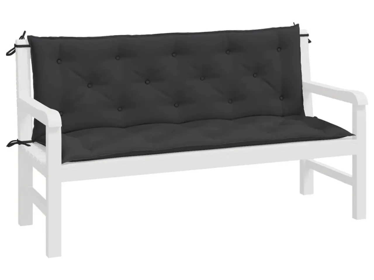 Billede 2 - Bænkhynde til havebænk 150 x (50+50) x 7 cm - sort