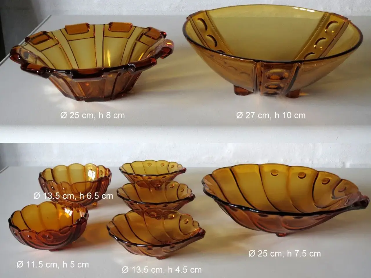 Billede 1 - Specielle, brune, kraftige glasskåle.