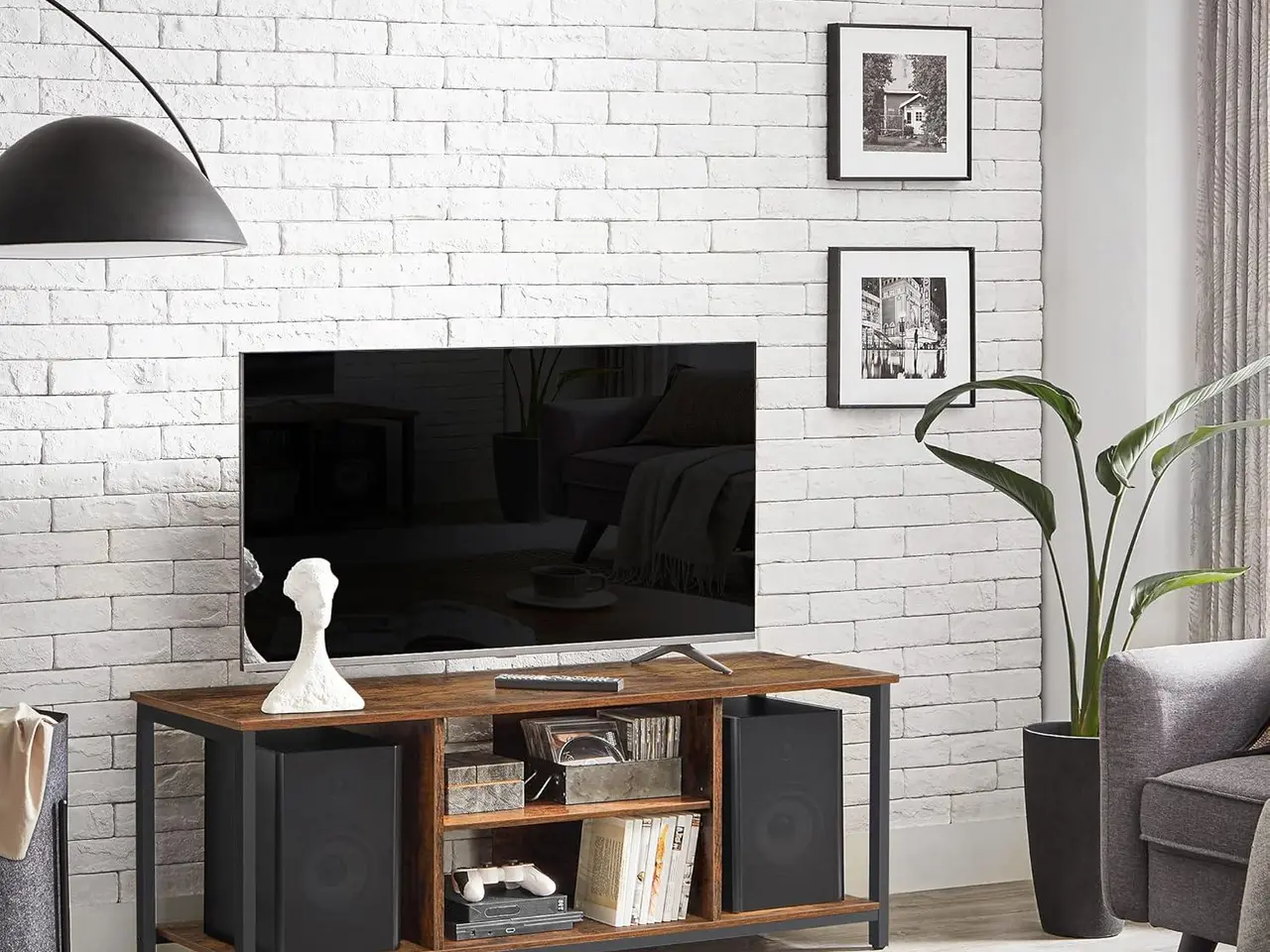 Billede 2 - TV-bord til TV op til 60 tommer - rustik brun og sort
